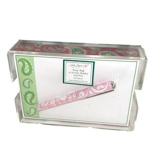 LADY JAYNE NOTE PAD IN ACRYLIC HOLDER WITH PEN